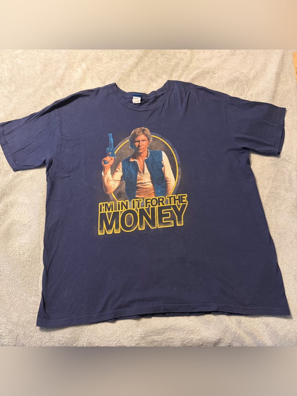 Star Wars Han Solo I'm In It For The Money Shirt - Men's 2XL Blue Lucas Film